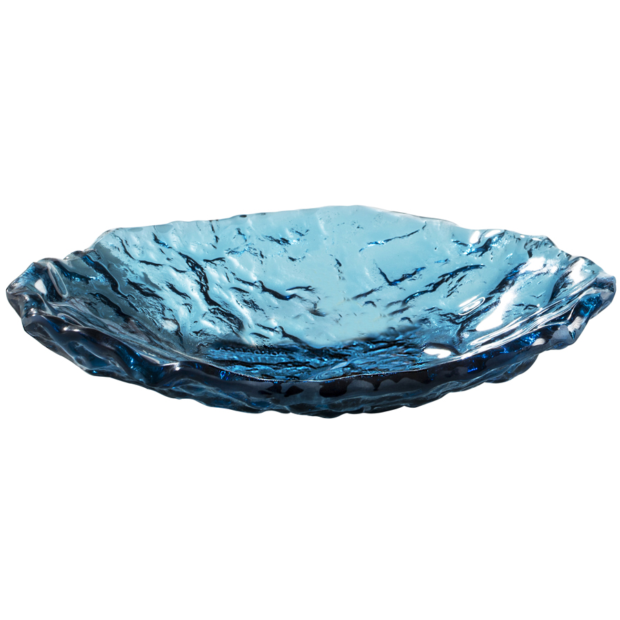 Pordamsa Mar Glass Blue Oval Bowl 23x17cm 250ml