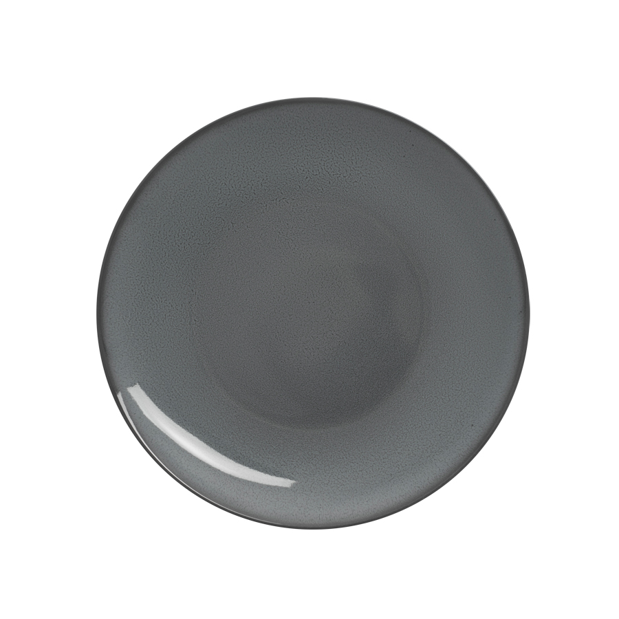 Ariane Javiel Vitrified Porcelain Ash Grey Round Coupe Plate 22cm