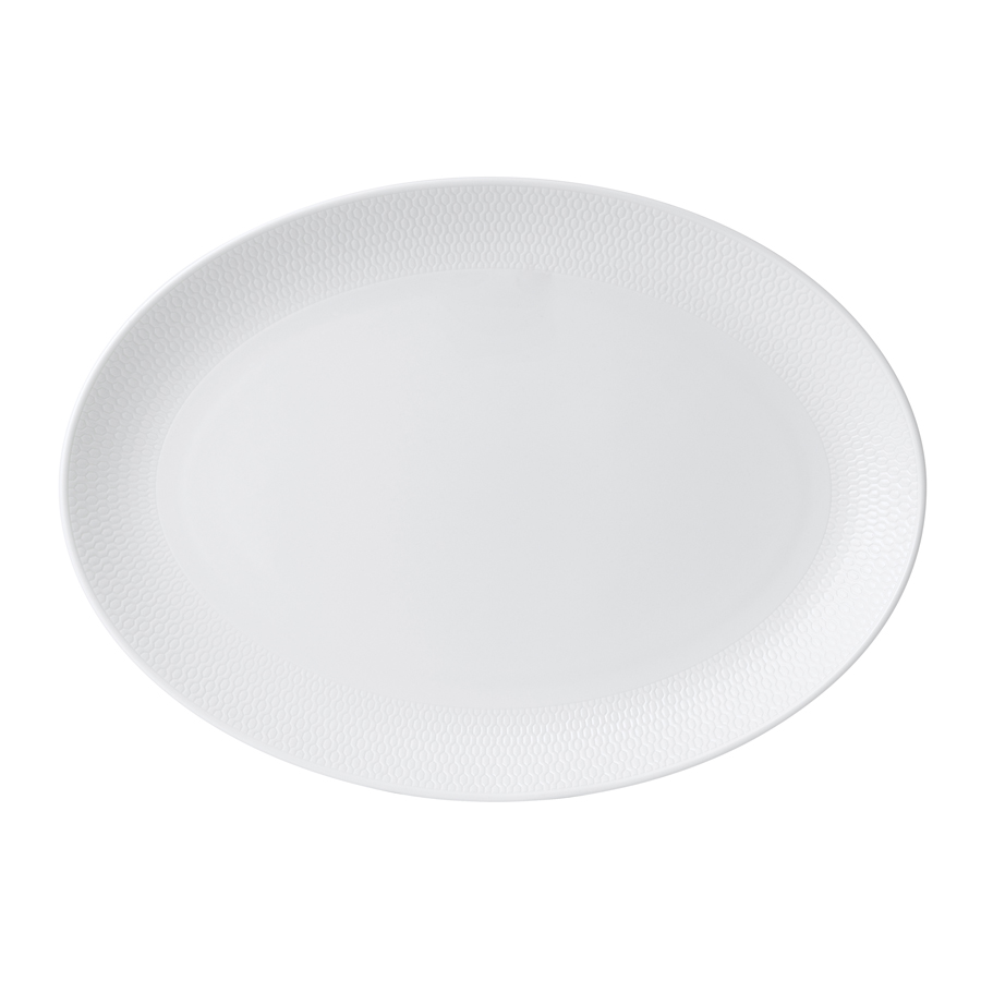 Wedgwood Gio Bone China White Oval Platter 36x25.75cm