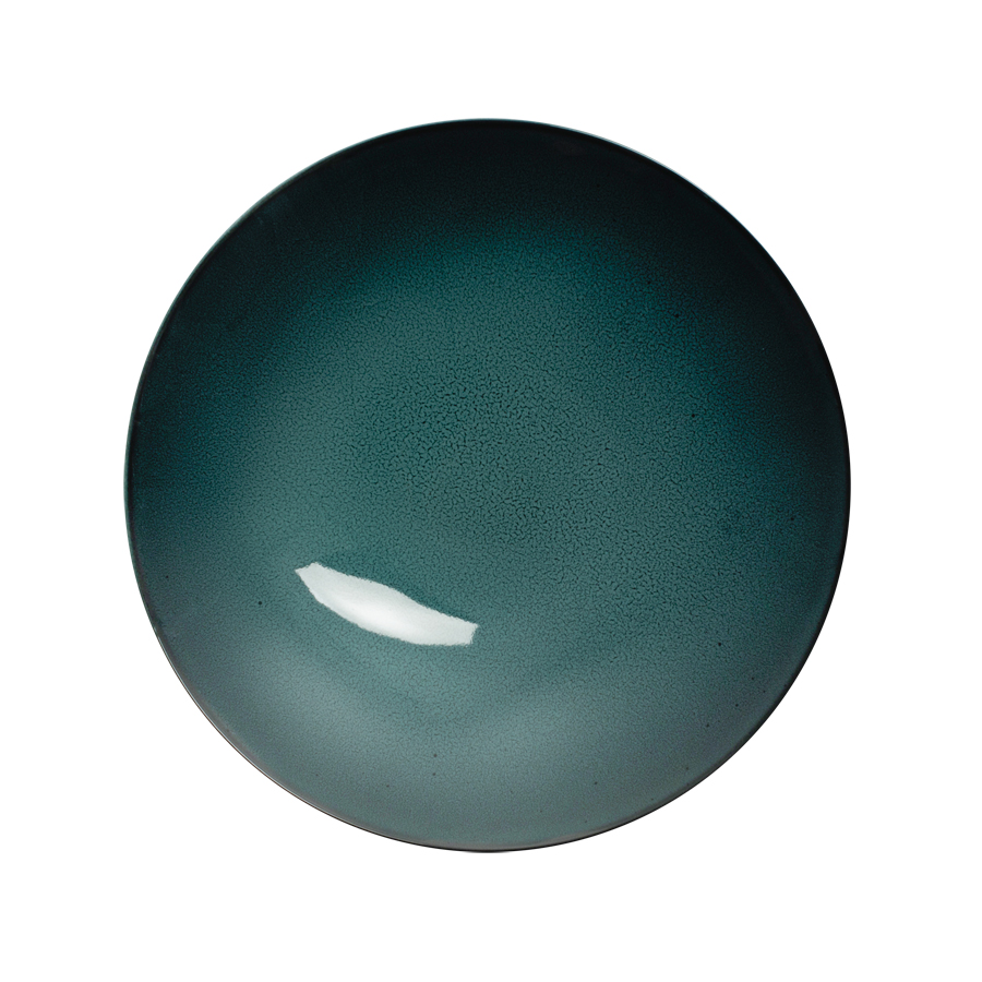 Ariane Javiel Vitrified Porcelain Sea Green Round Coupe Bowl 28cm
