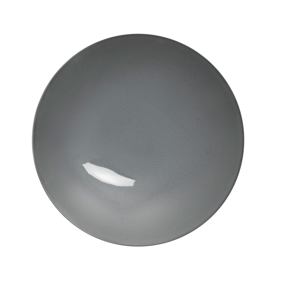 Ariane Javiel Vitrified Porcelain Ash Grey Round Coupe Bowl 28cm