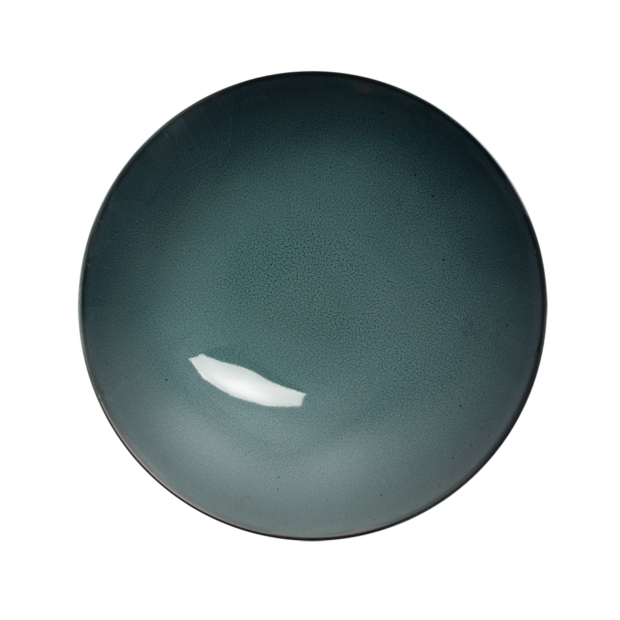 Ariane Javiel Vitrified Porcelain Velvet Teal Round Coupe Bowl 28cm