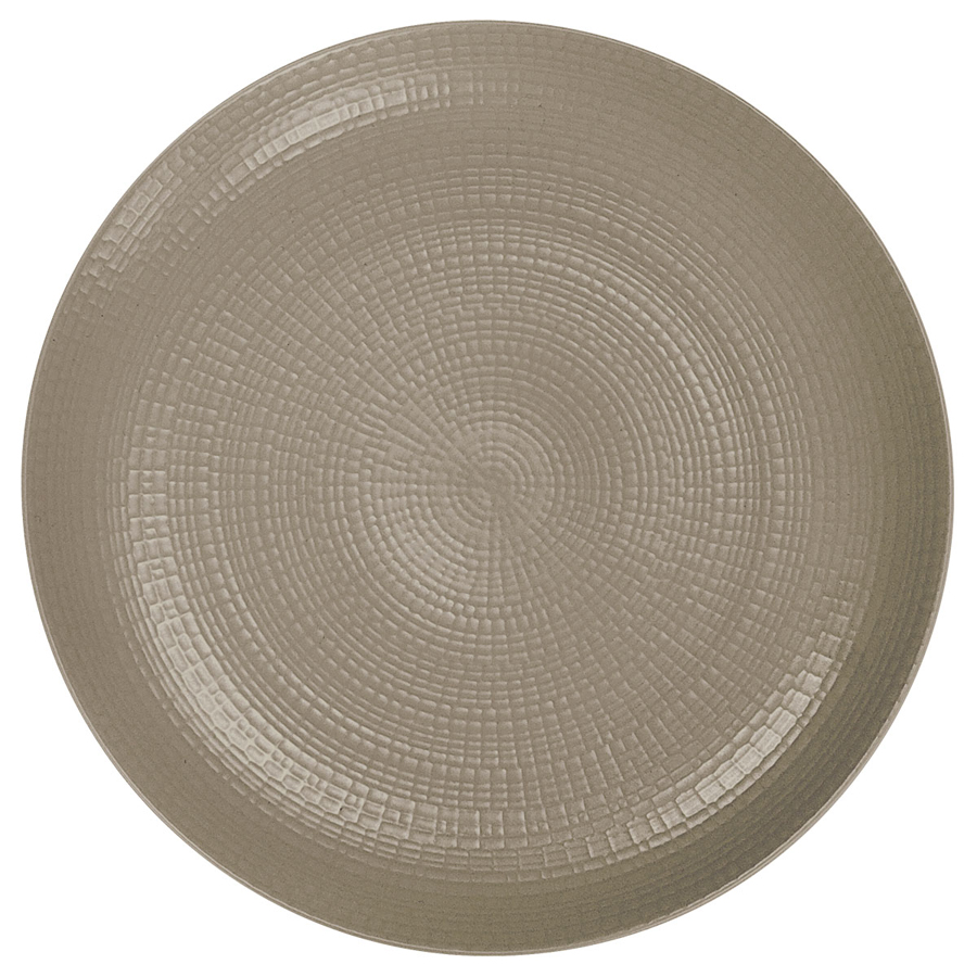 Guy Degrenne Modulo Nature Stoneware Taupe Round Coupe Plate 28cm