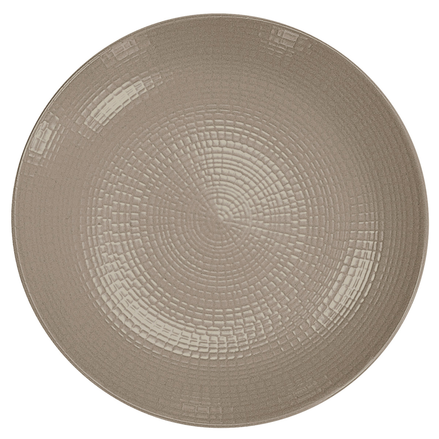 Guy Degrenne Modulo Nature Stoneware Taupe Round Coupe Plate 21cm