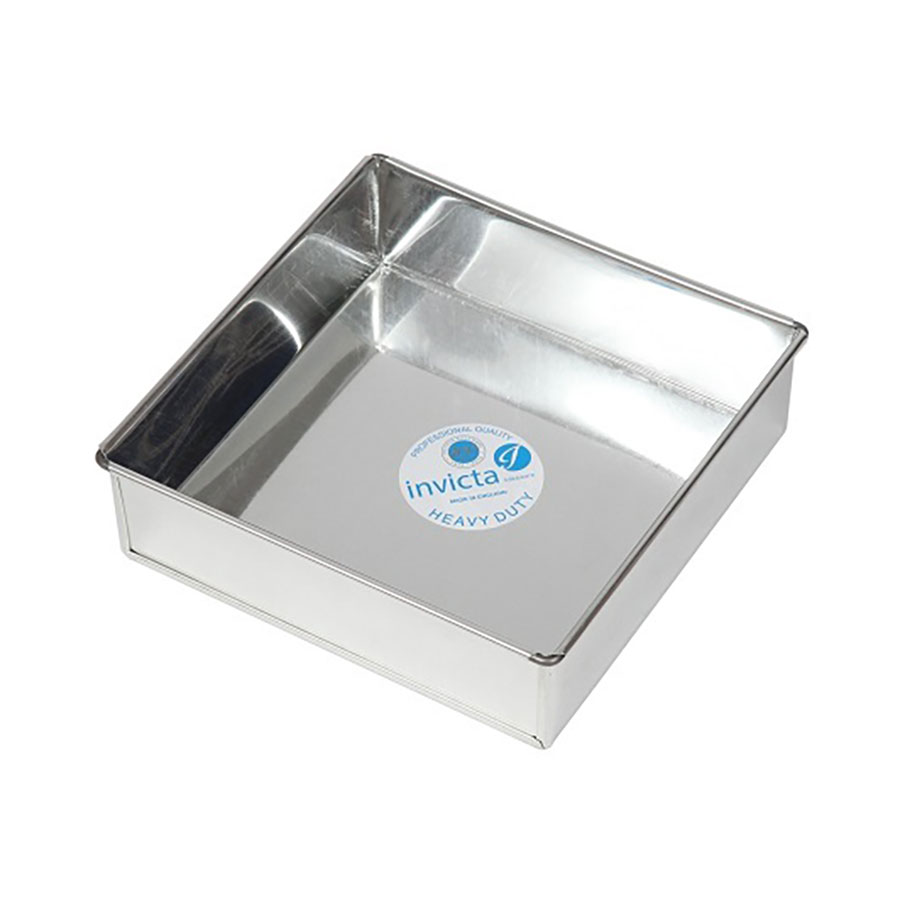 Invicta Bakeware Cake Tin Fixed Base Square 20.3x7.6Cm