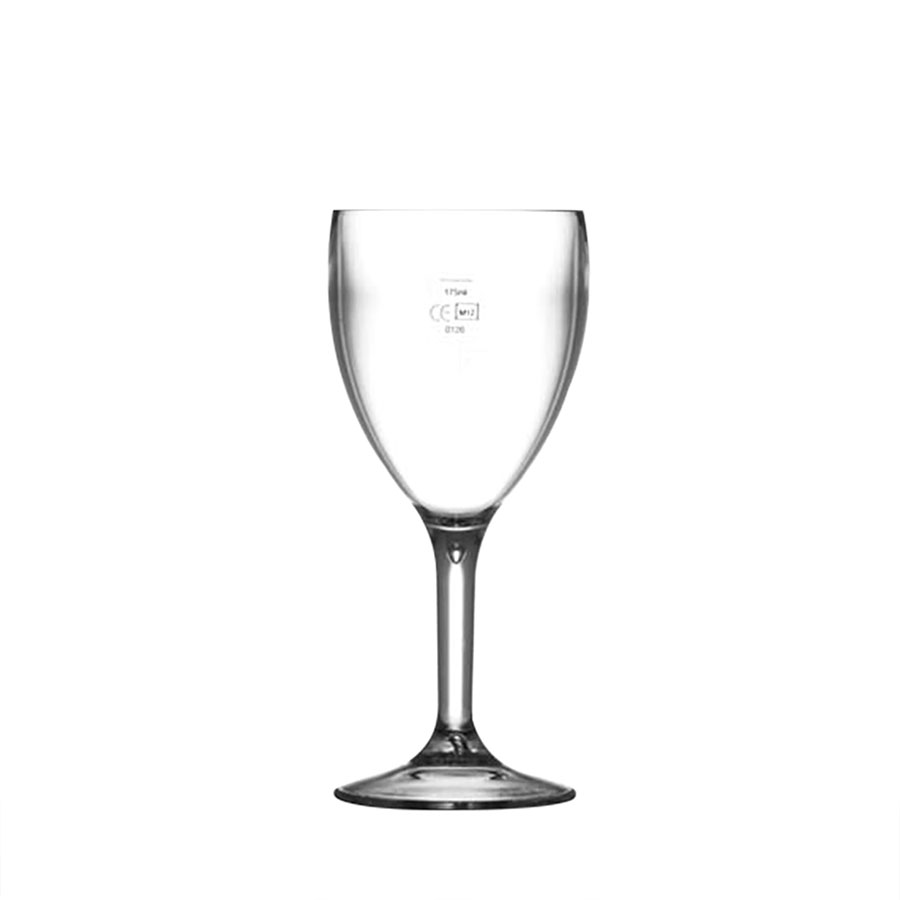 Diamond Wine Glass 9oz Lined 175ml Poly