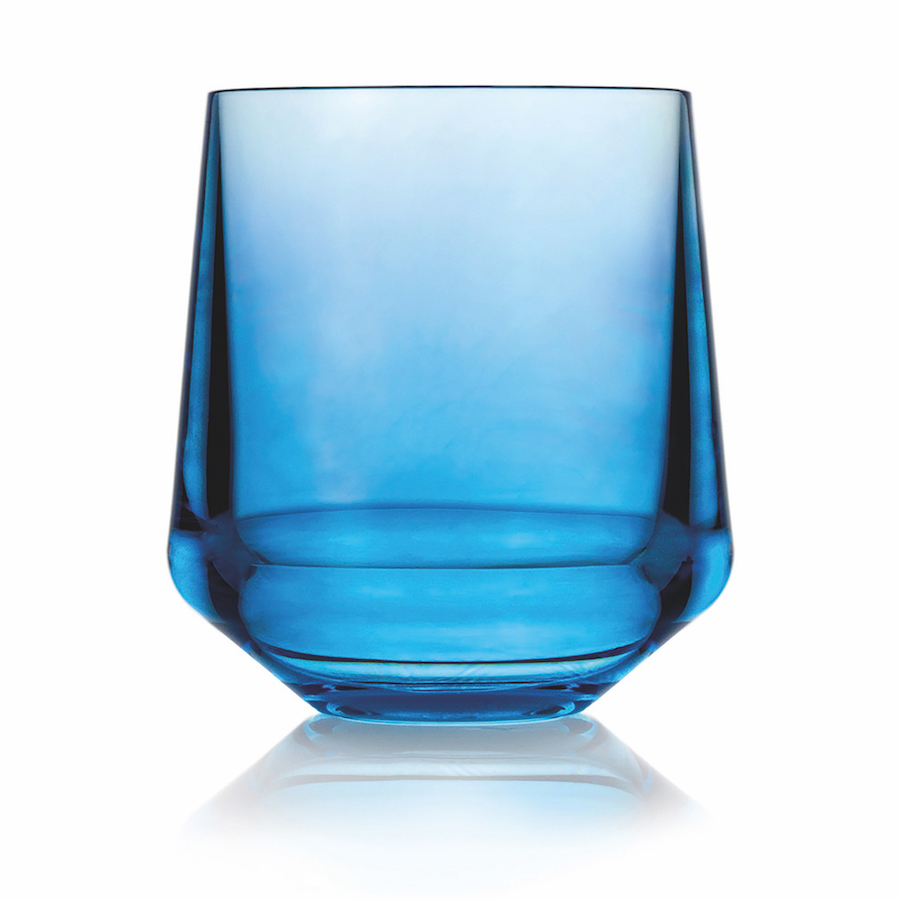 Blue Stemless Wine Glass