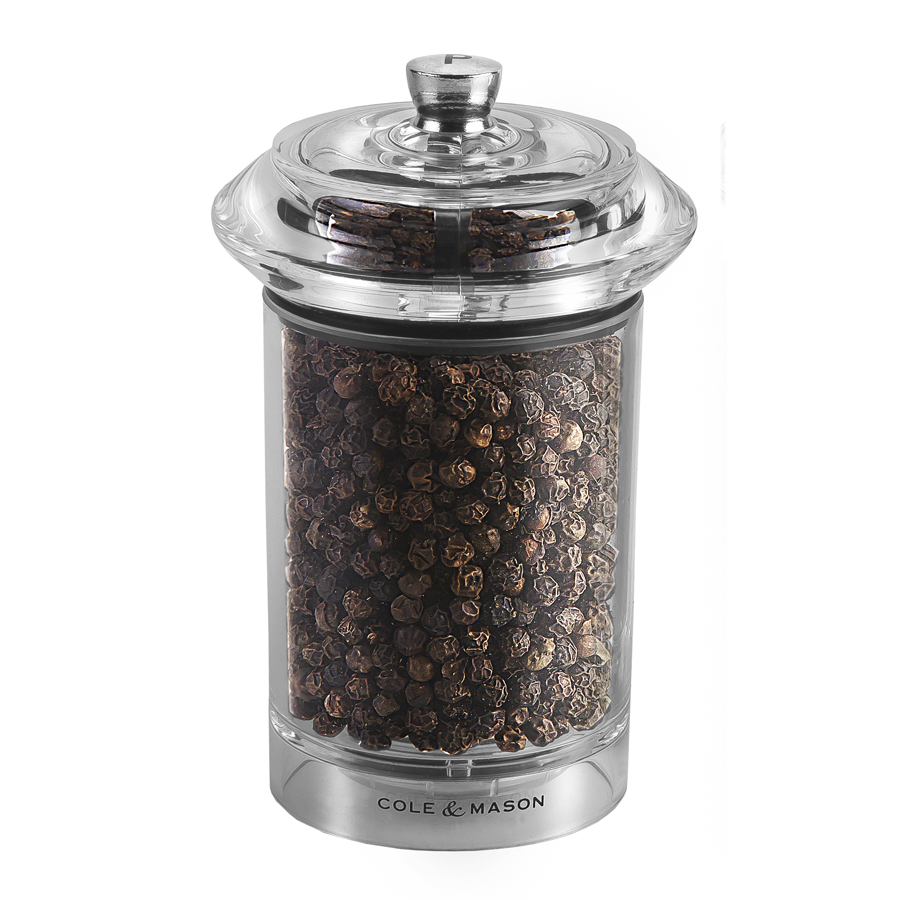 Cole & Mason Pillar Clear Acrylic Pepper Mill 11.5cm