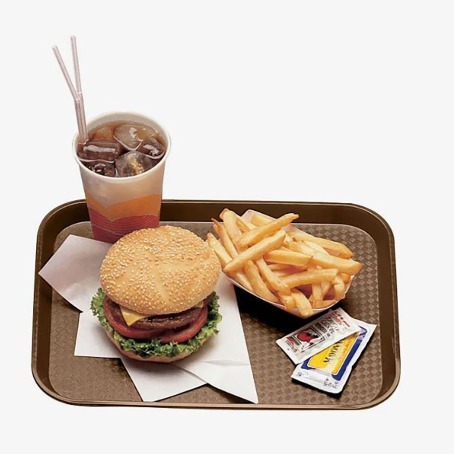 Cambro Fast Food Plastic Brown Rectangular Tray 34.5x26.5cm