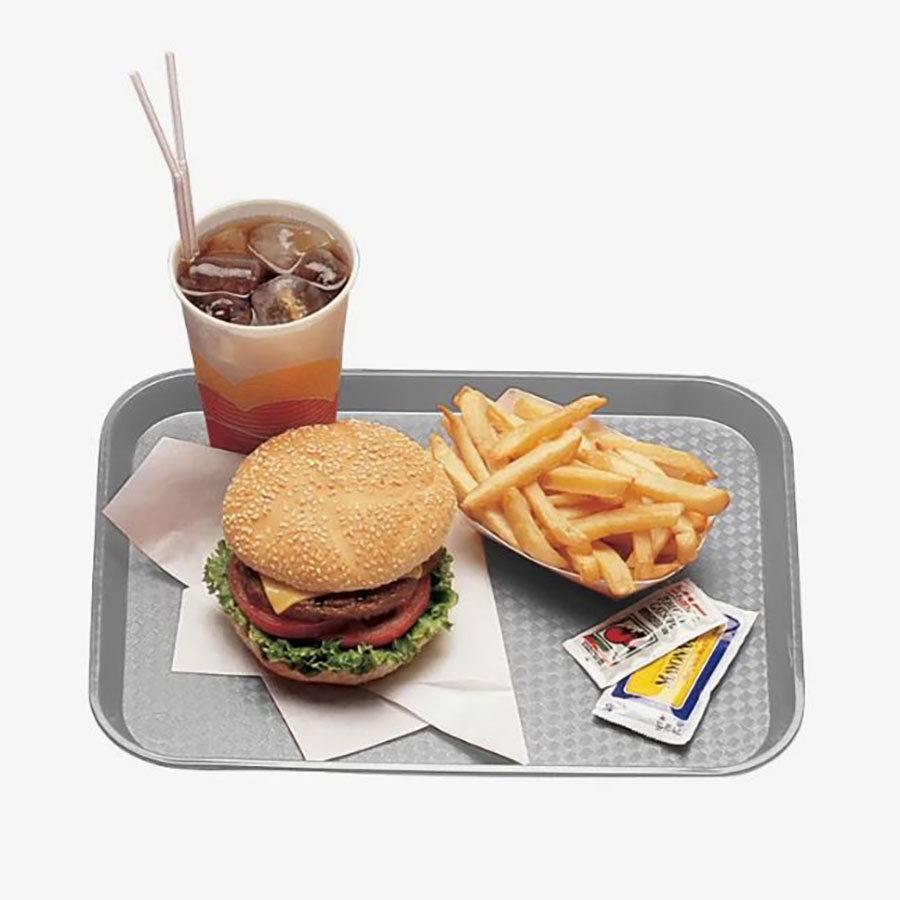 Cambro Fast Food Plastic Grey Rectangular Tray 34.5x26.5cm