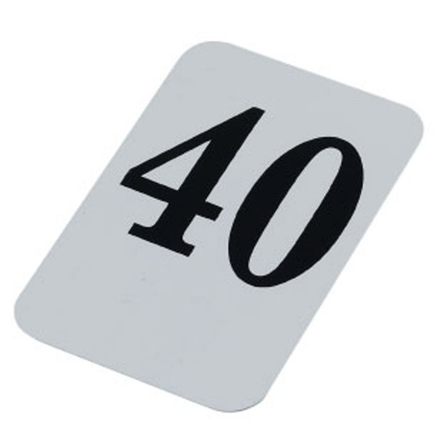 Mileta Banquet Plastic Tent Table Numbers With Black On White Text - 21 To 40