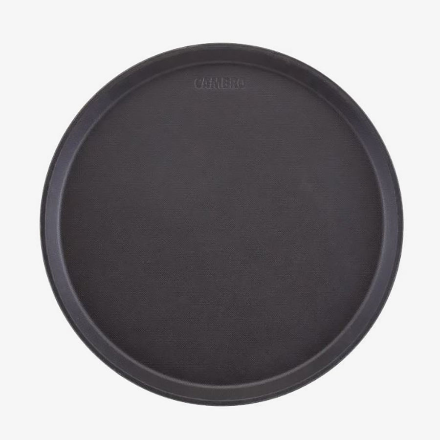 Service Tray Black Round 35.5cm Non-Slip