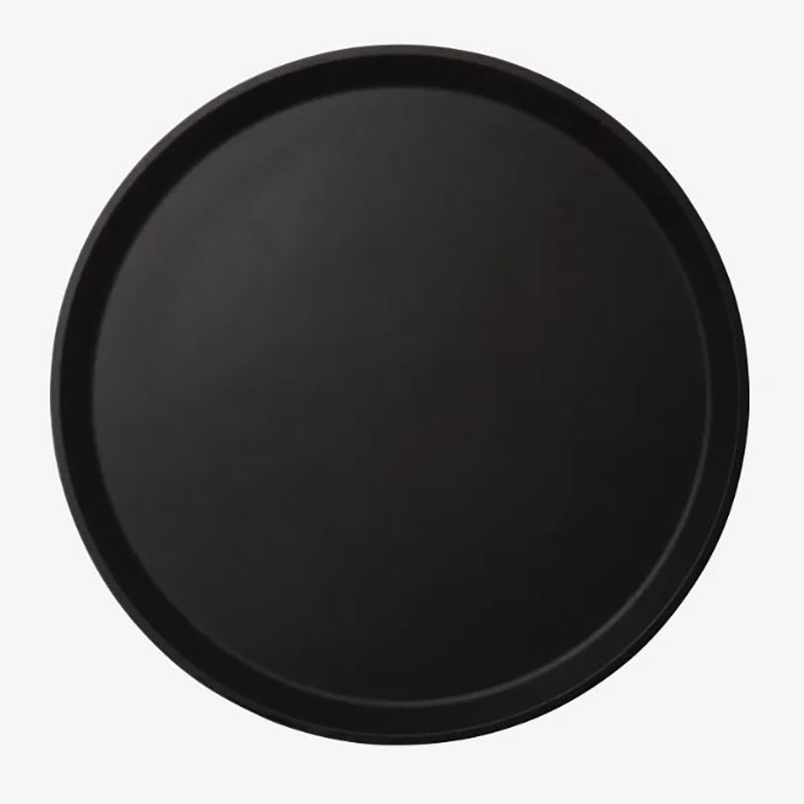 Service Tray Black Round 40.5cm Non-Slip