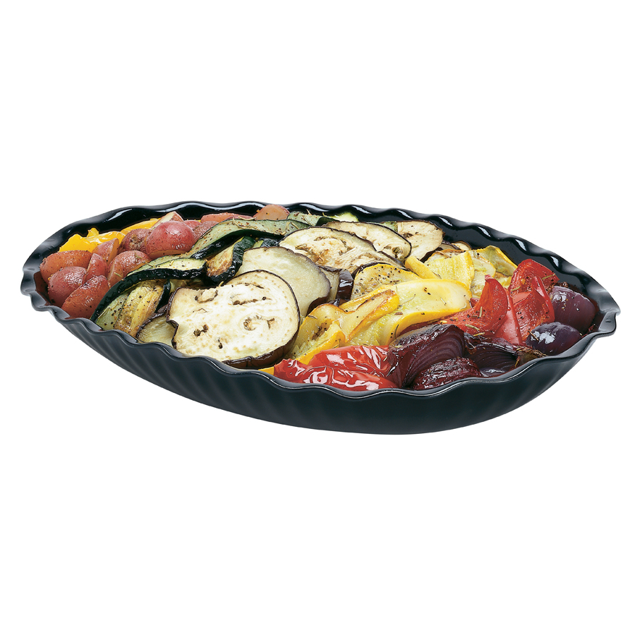 Cambro Tulip Deli Black Oval Presentation Crock 40x30.5x5.5cm 3.2 Litre