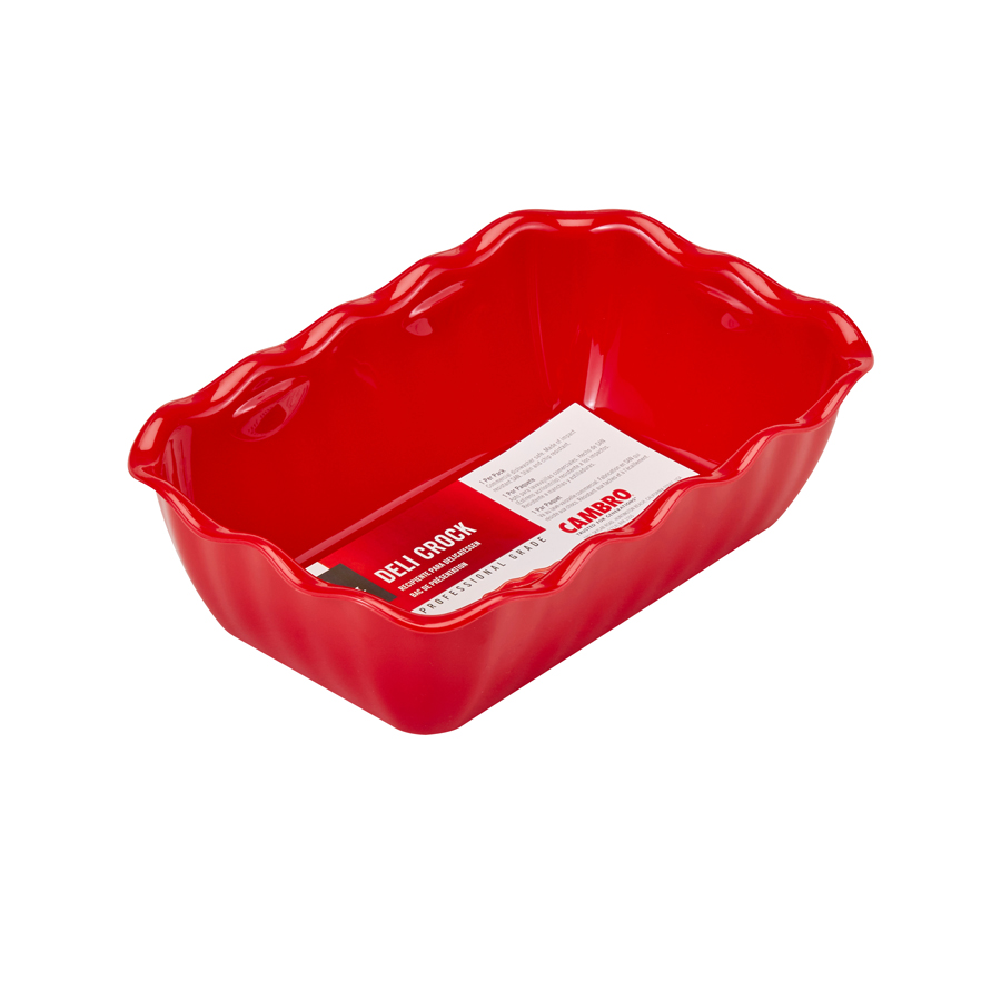 Cambro Tulip Deli Red Rectangular Presentation Crock 17.5x26x8cm 2 Litre