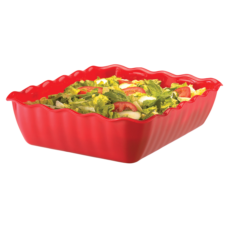 Cambro Tulip Deli Red Rectangular Presentation Crock 26.5x33.5x8cm 4.6 Litre
