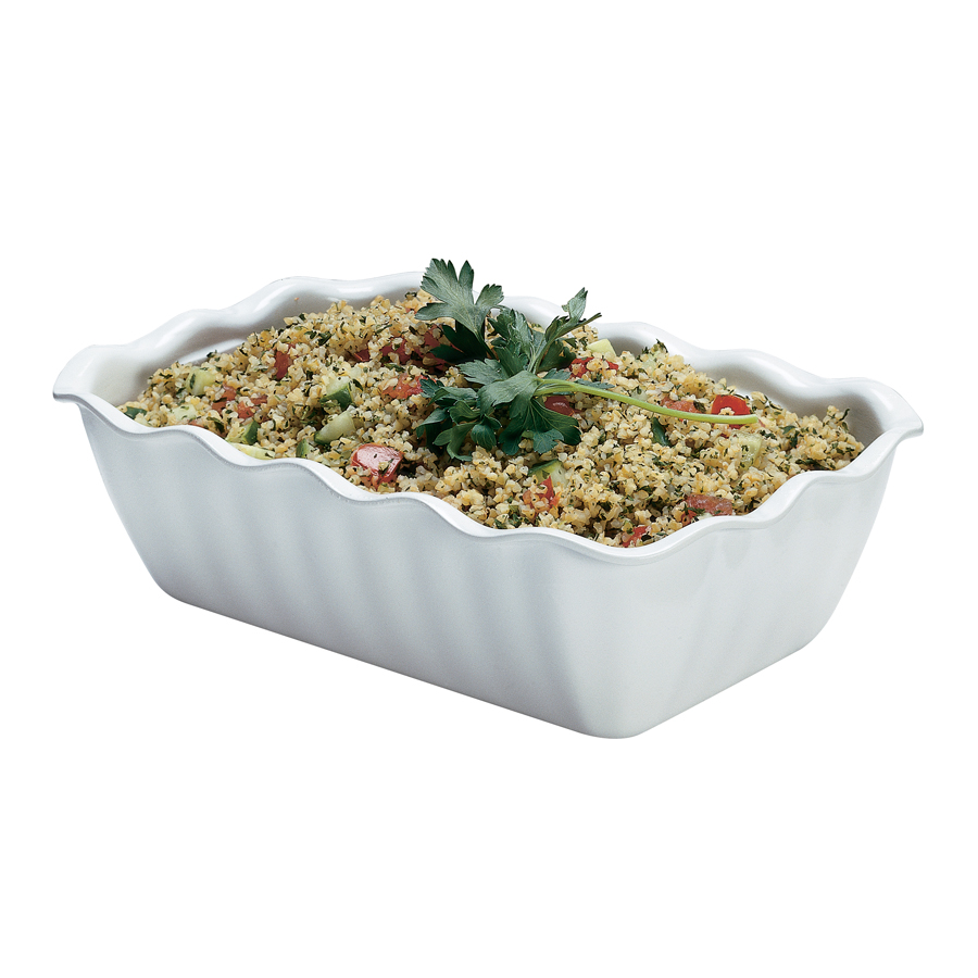 Cambro Tulip Deli White Rectangular Presentation Crock 17.5x26x8cm 2 Litre