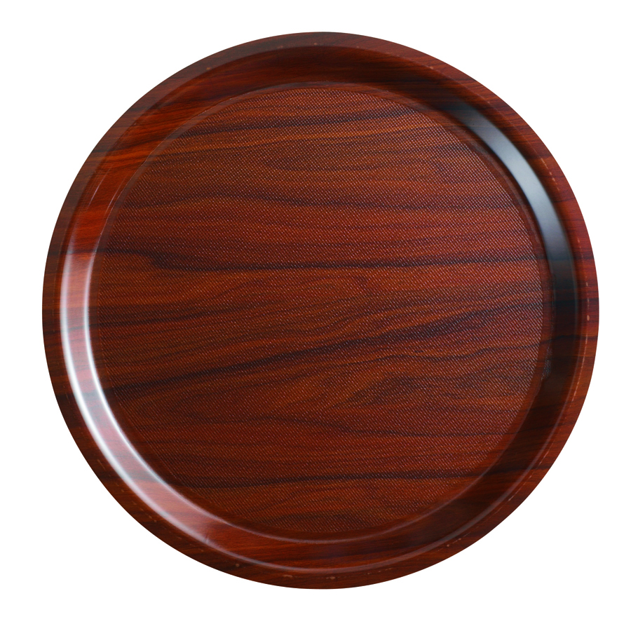 Cambro Mykonos Laminated Walnut Round Non-Slip Tray 32cm