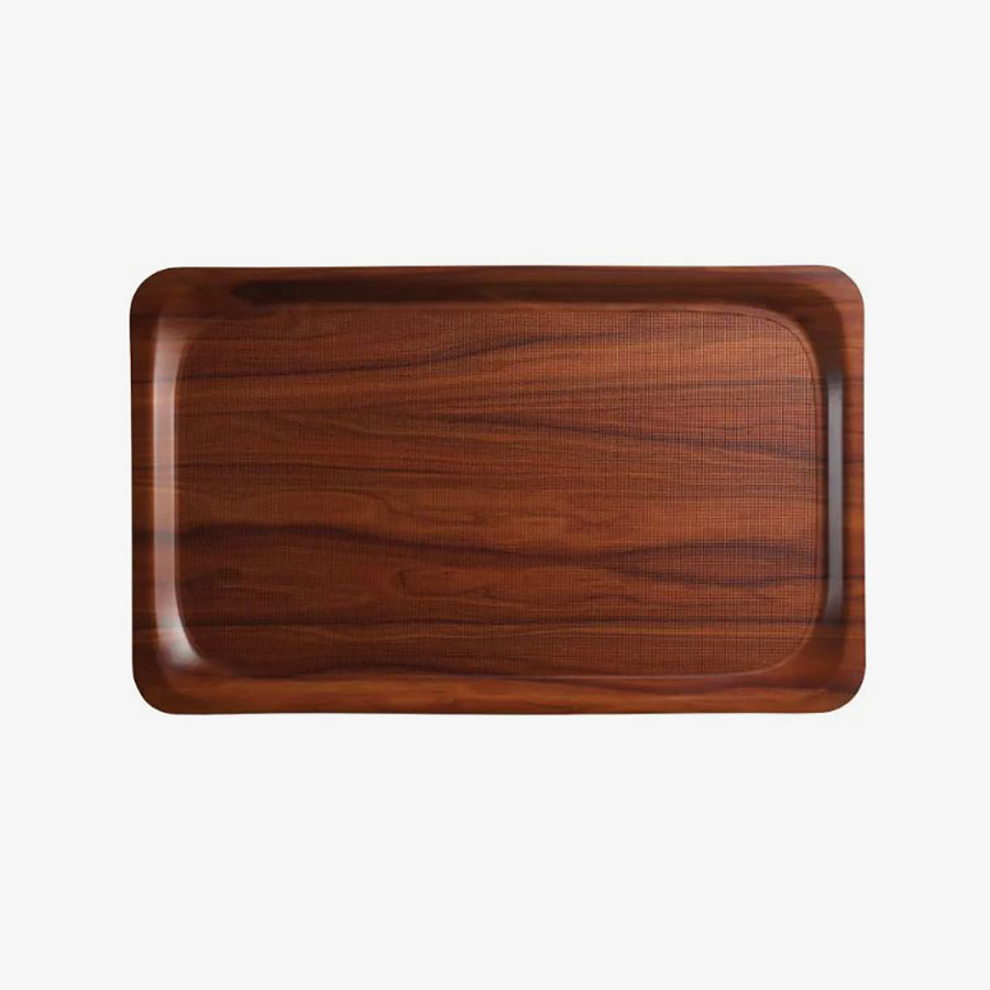 Cambro Mykonos Laminated Walnut Rectangular Non-Slip Tray 46x36cm