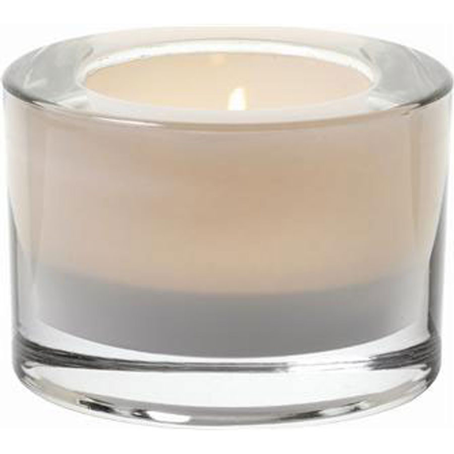 Heavy Base Tealight Holder White Glass 8cm