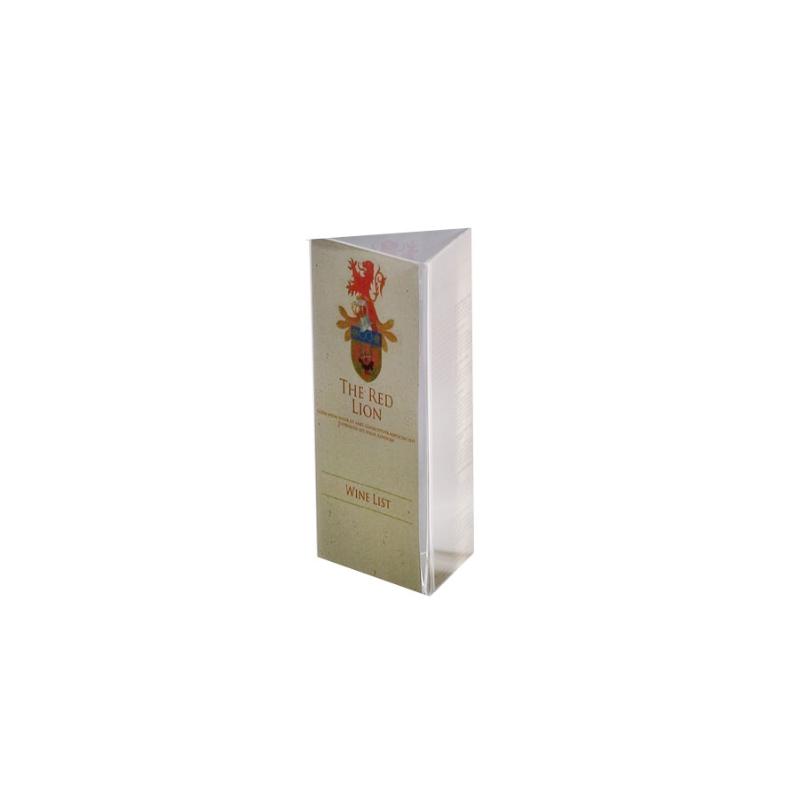 A4 Menu Holder Clear Acrylic 3 sided