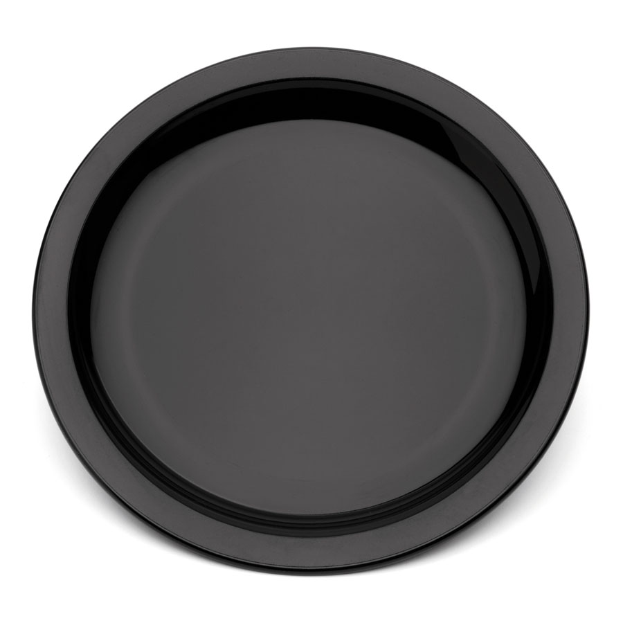 Harfield Polycarbonate Black Round Narrow Rim Plate 17cm