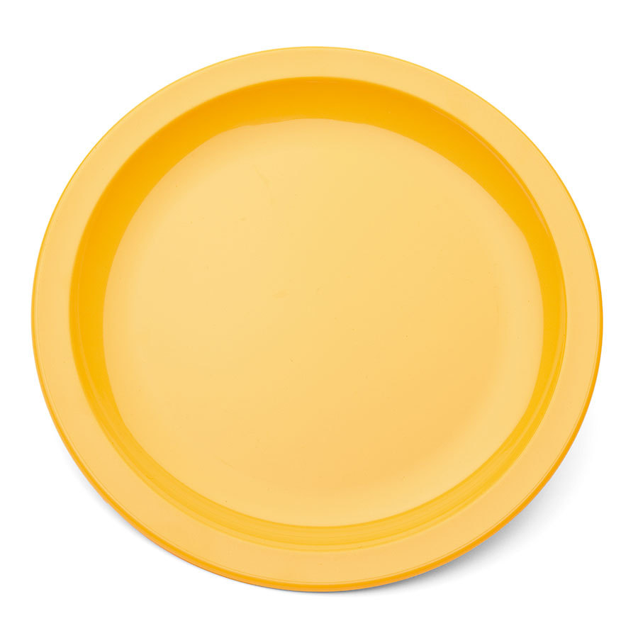 Harfield Polycarbonate Yellow Round Narrow Rim Plate 17cm