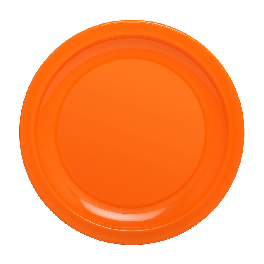Harfield Polycarbonate Orange Round Narrow Rim Plate 23cm