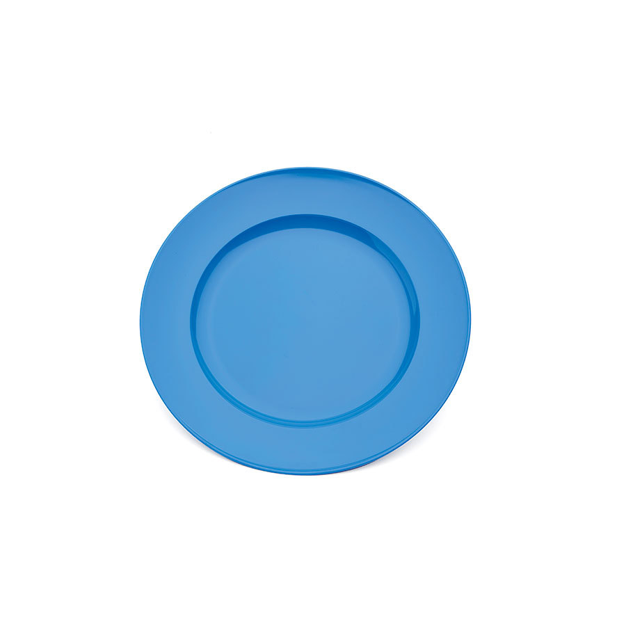 Harfield Polycarbonate Blue Large Round Wide Rim Dinner Plate 24cm