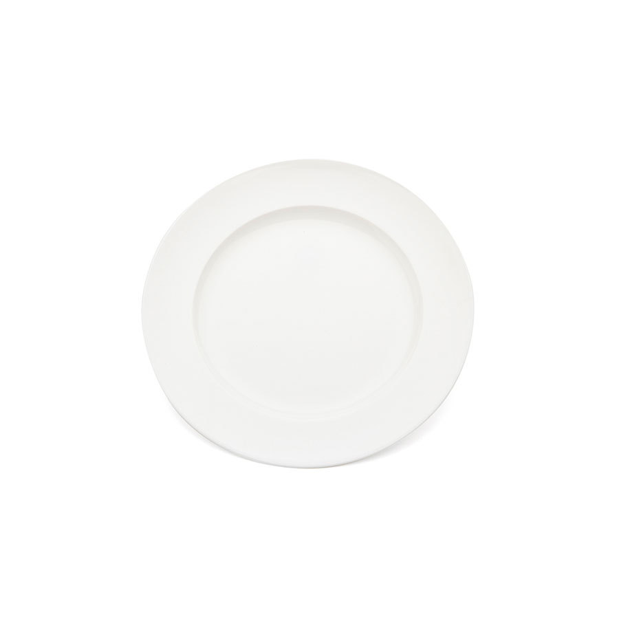 Harfield Polycarbonate White Large Round Wide Rim Dinner Plate 24cm