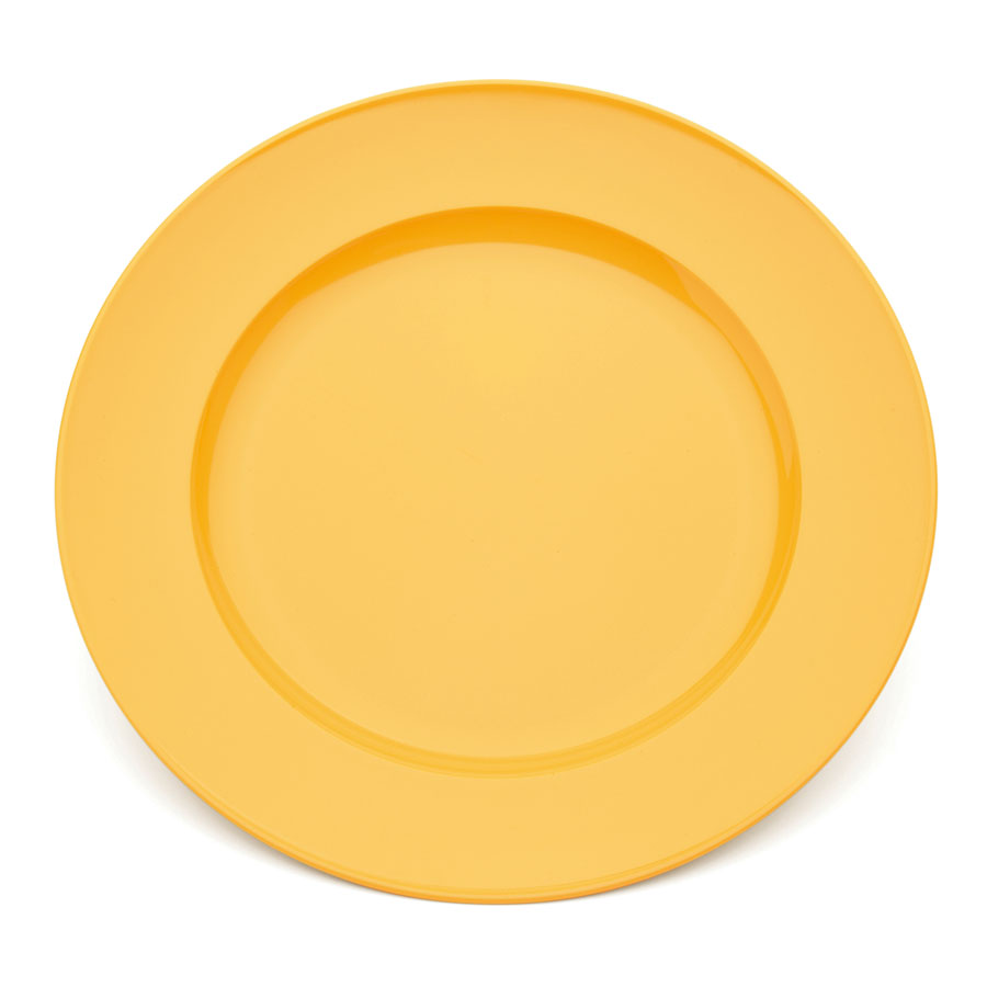Harfield Polycarbonate Yellow Large Round Wide Rim Dinner Plate 24cm