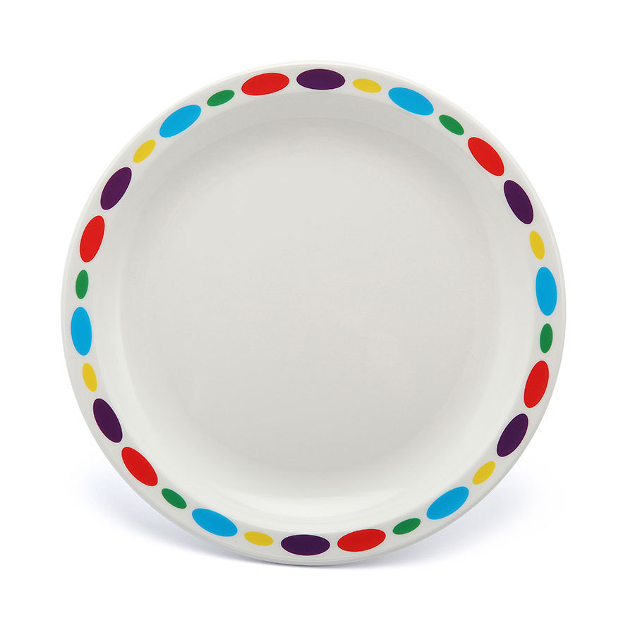 Harfield Duo Polycarbonate White Round Narrow Pebbles Rim Plate 17cm