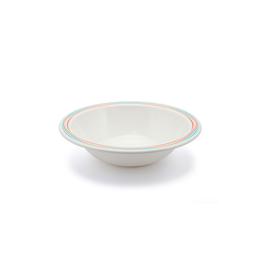 Harfield Duo Polycarbonate White Round Narrow Multi Swirls Rim Bowl 17.3cm