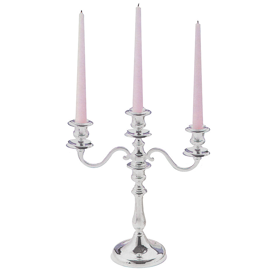 Contacto Silver Plated 3 Arm Candelabra 32.5cm