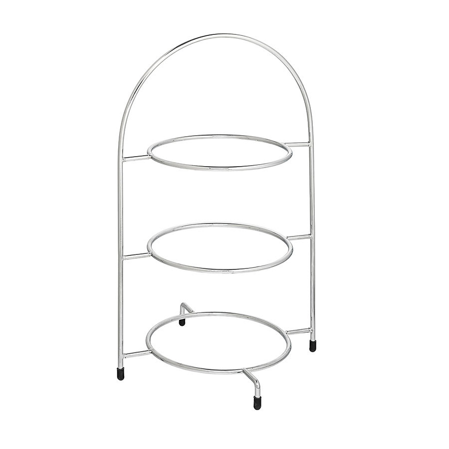 Chrome 3 Tier Plate Stand 16.5 inch 42cm