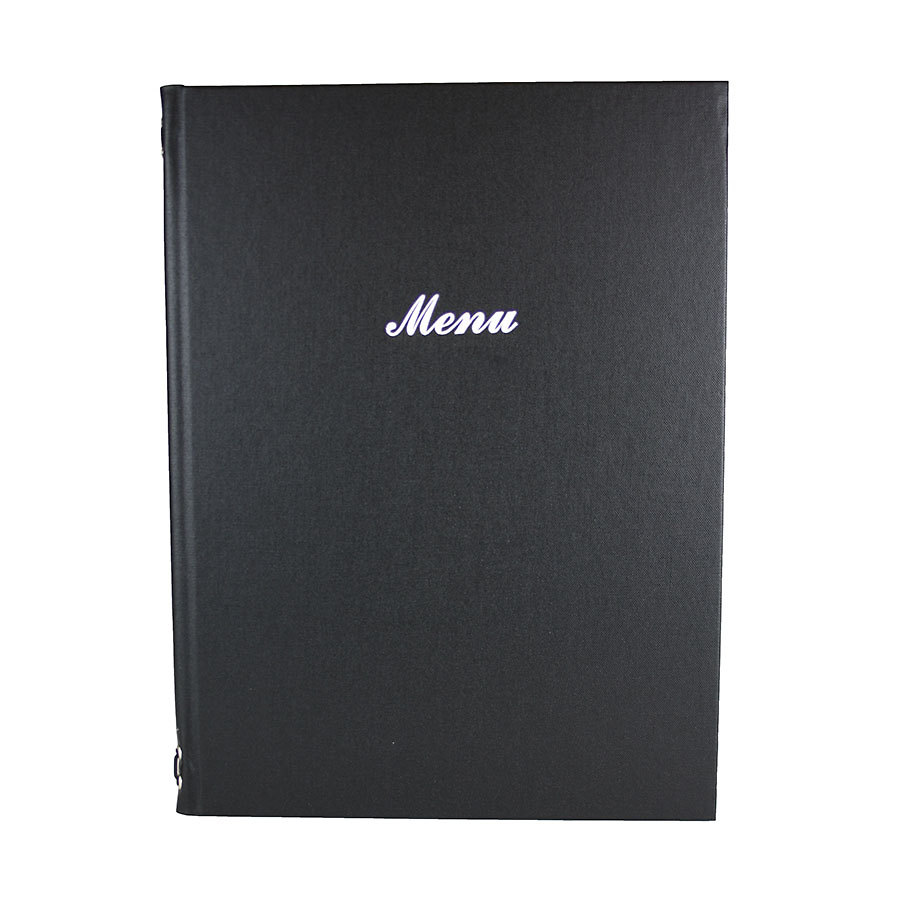 Carrick A4 Buckram Menu 4 card Black 32x24cm
