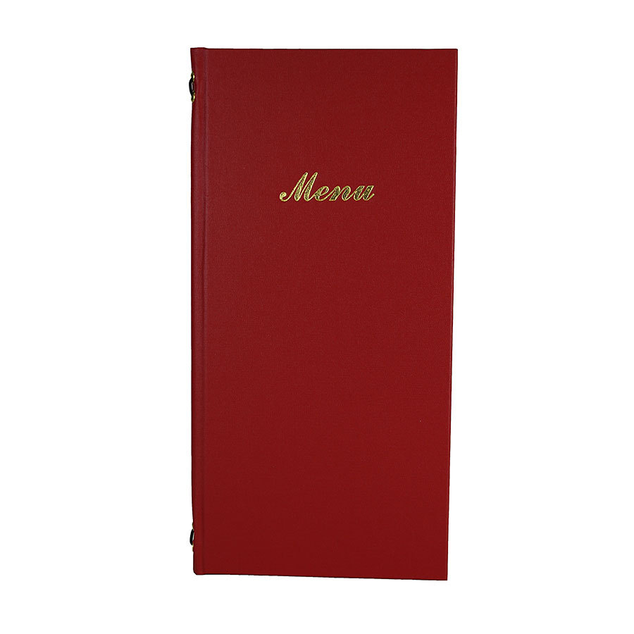 Carrick 2/3rd A4 Buckram Menu 4 card Red 31.5x15.5cm