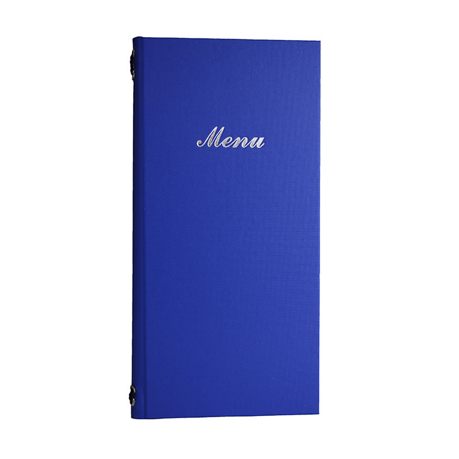 Carrick 2/3rd A4 Buckram Menu 4 card Blue 31.5x15.5cm