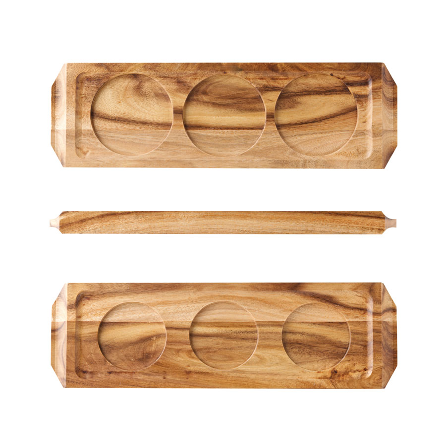 Acacia Wine/Beer Flight wooden Board