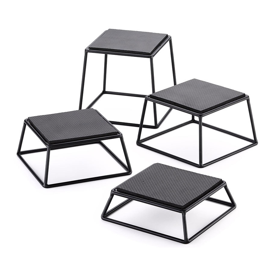 Square Riser Set Black Powder Coated Metal