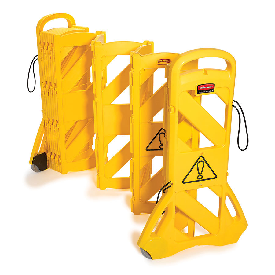 Rubbermaid Portable Mobile Barrier System Lightweight Yellow 4m Polyethylene