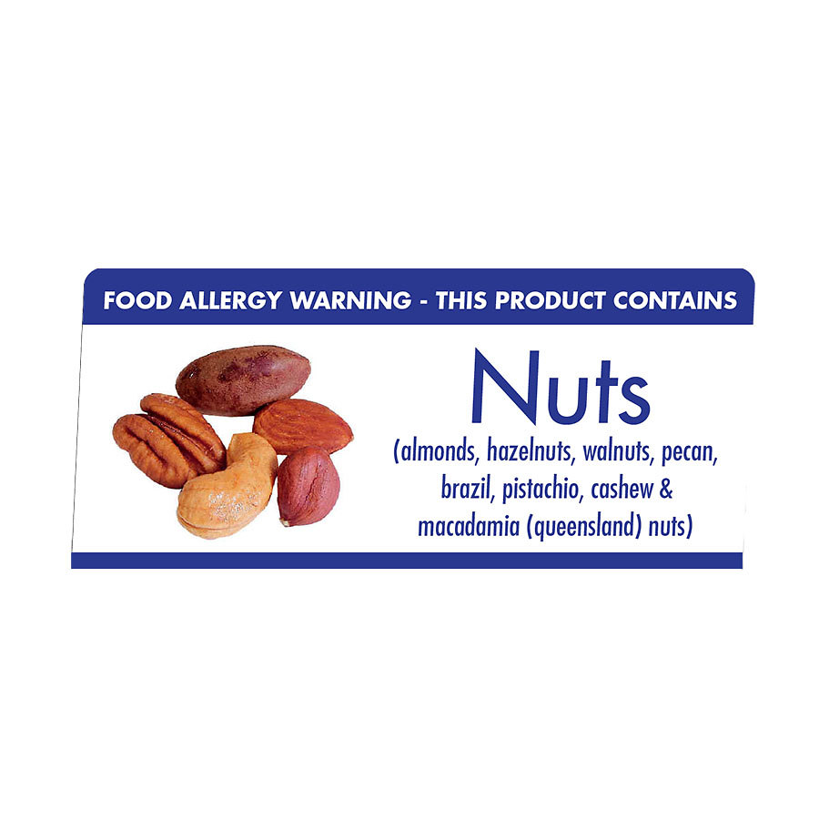 Mileta Buffet White Aluminimum Wipe Clean 10 x 4.5cm Allergen Tent Notice - Nuts