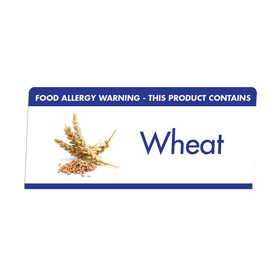Mileta Buffet White Aluminimum Wipe Clean 10 x 4.5cm Allergen Tent Notice - Wheat