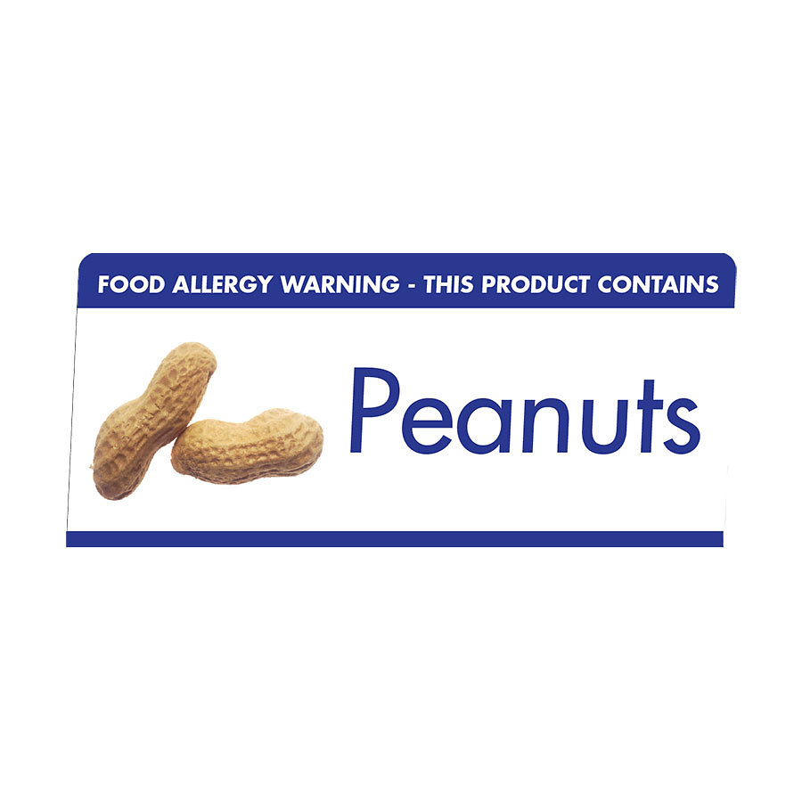 Mileta Buffet White Aluminimum Wipe Clean 10 x 4.5cm Allergen Tent Notice - Peanuts