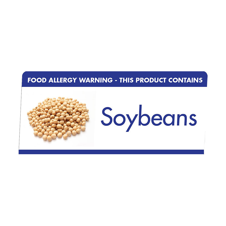 Mileta Buffet White Aluminimum Wipe Clean 10 x 4.5cm Allergen Tent Notice - Soybeans