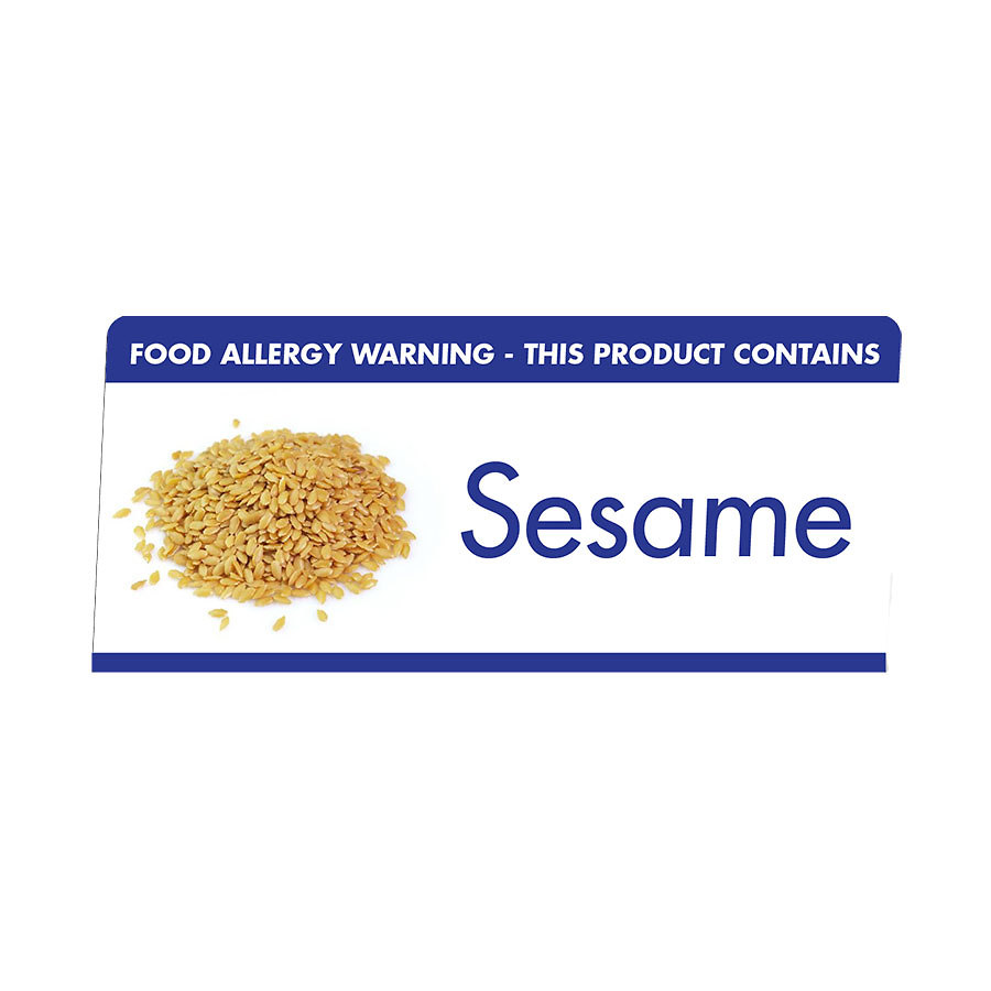 Mileta Buffet White Aluminimum Wipe Clean 10 x 4.5cm Allergen Tent Notice - Sesame