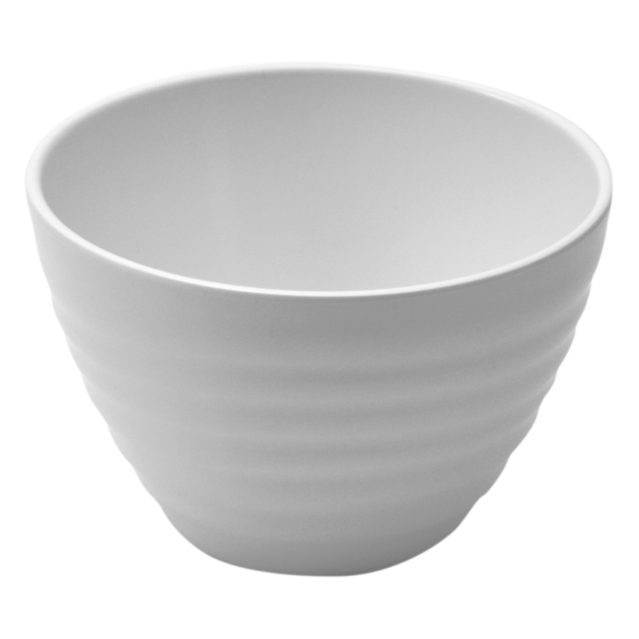 White Melamine Rippled Bowl 65cl