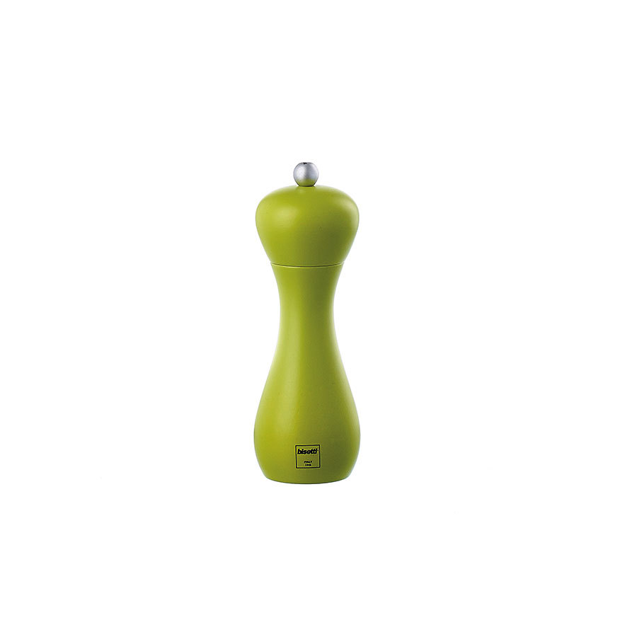 Bisetti Rimini Light Green Lacquered Beechwood Pepper Mill 18cm