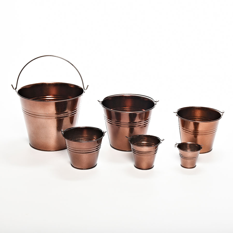 Craftmill Copper Round Metal Bucket 18x15cm
