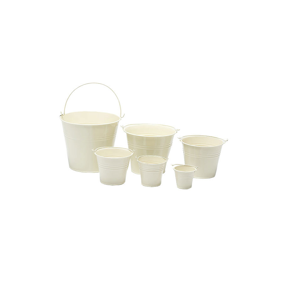 Craftmill Cream Round Metal Bucket 18x15cm